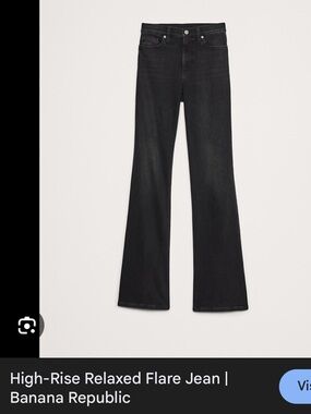 Banana Republic Relaxed Black Wash Flare Jeans. Size 24 Petite. Sold out.